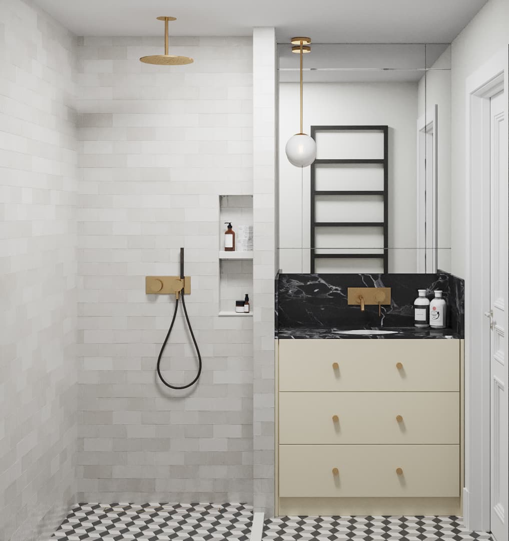 Chic Parisien Apartment - Guest bathroom