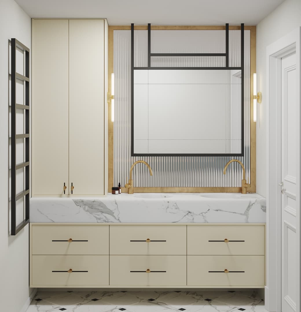 Chic Parisien Apartment - Master bathroom view 1