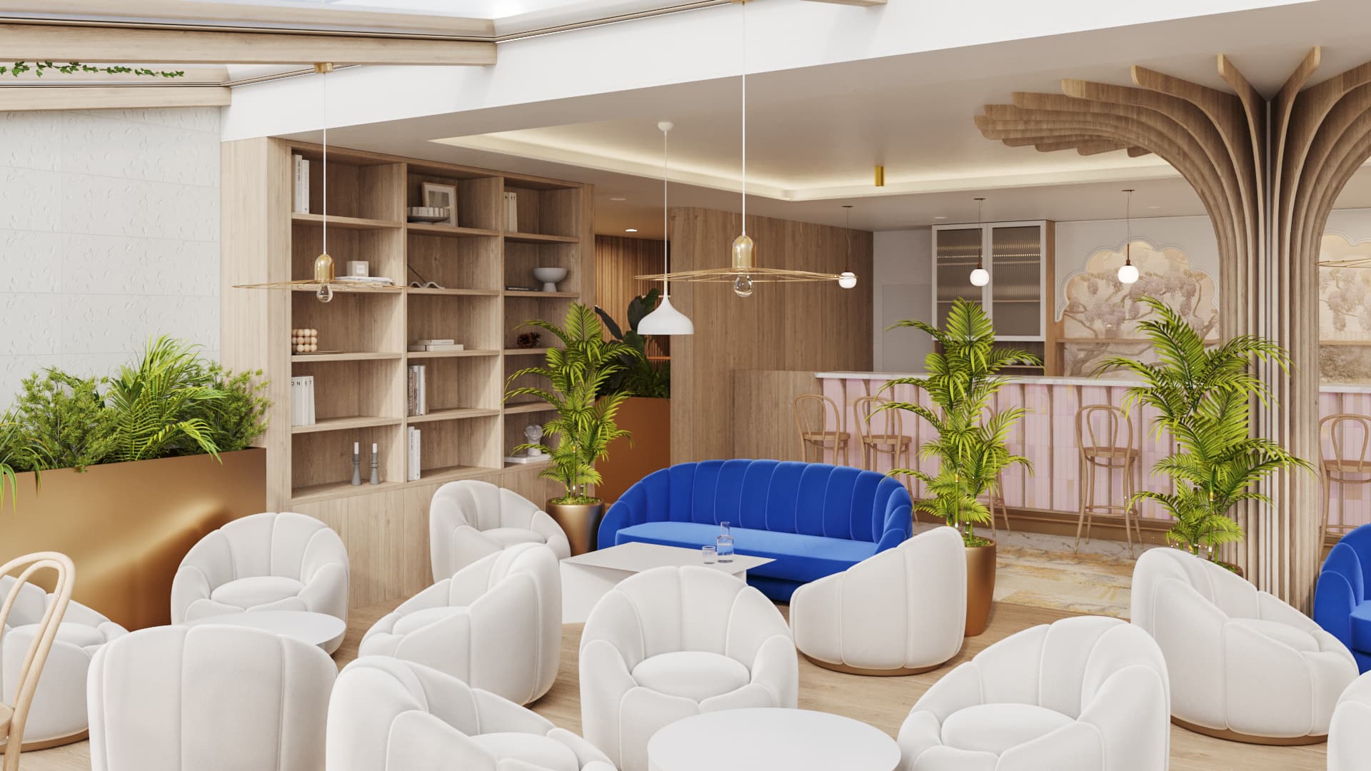 Restaurant lounge area