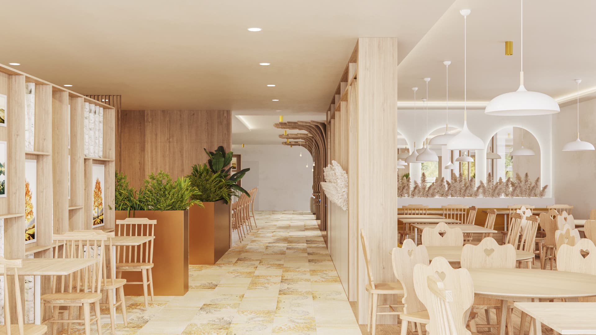 Restaurant buffet area