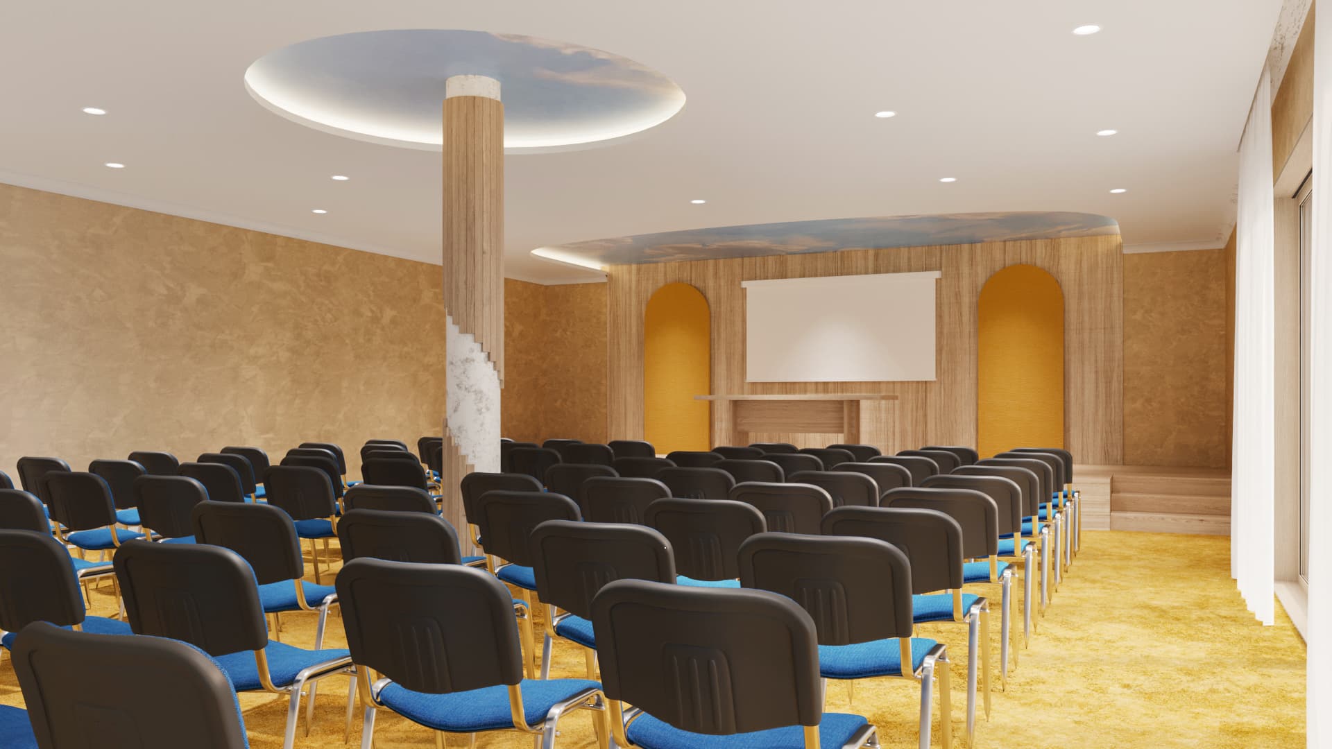 Seminary room with arched elements
