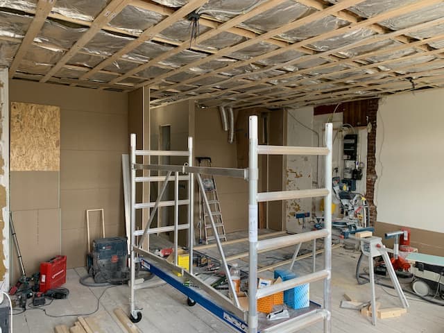 Construction in progress - Wood beams