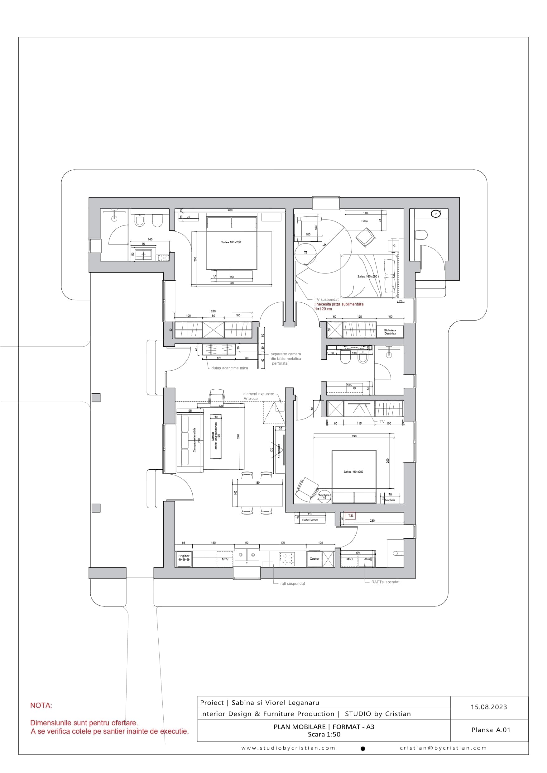 Floor plan with furniture layout